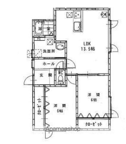 DECENT川沿(2LDK/2階)の間取り写真