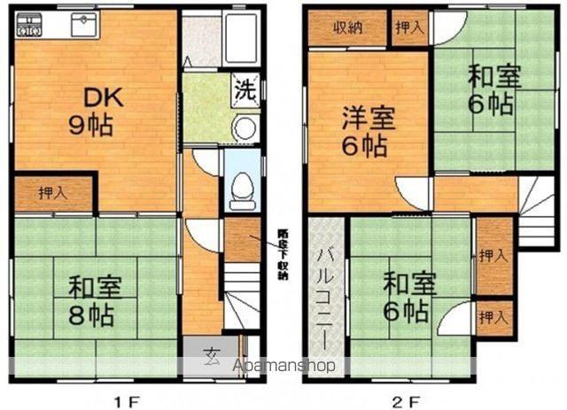 アストラムライン 中筋駅 徒歩5分 2階建 築31年(4DK)の間取り写真