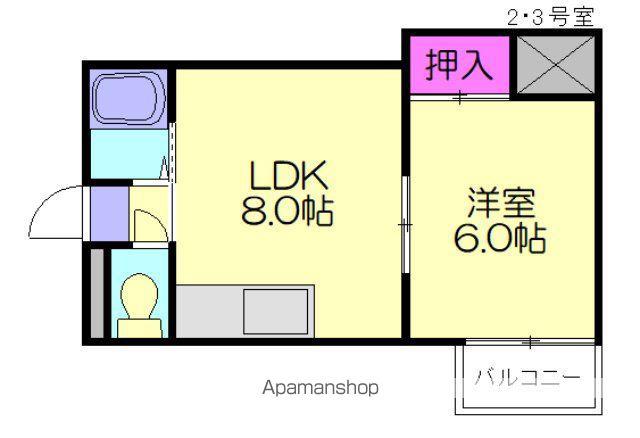 フォーサイト千早RENATUS(1LDK/4階)の間取り写真