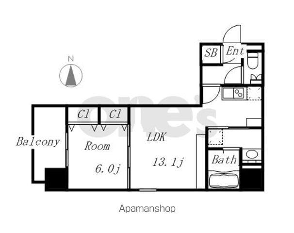 ルシェット白川公園(1LDK/7階)の間取り写真