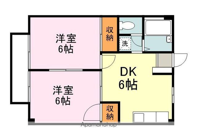 シティハイツホワイトリバー(2DK/2階)の間取り写真