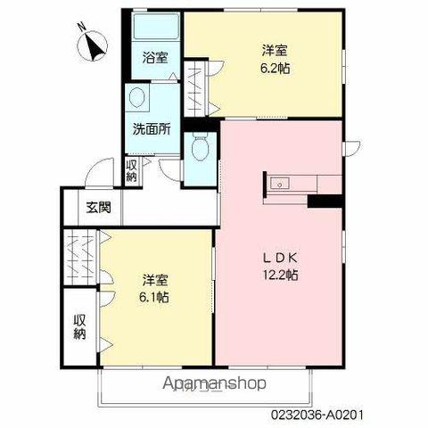 メゾンスリーゼⅢ(2LDK/2階)の間取り写真