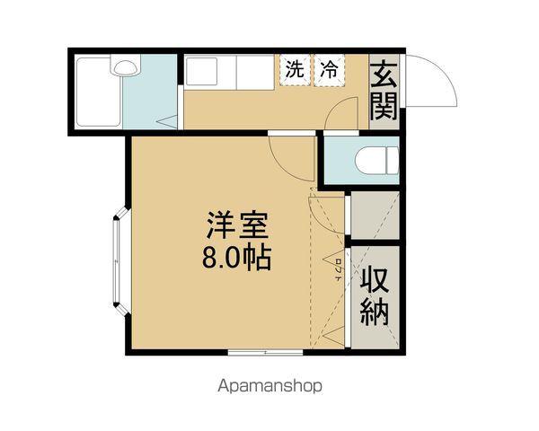 メゾンドプルネールB(1K/1階)の間取り写真