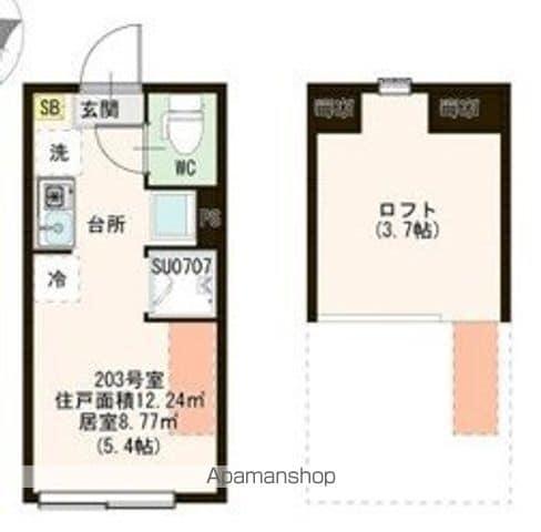 AMEN CORNER 堀切(ワンルーム/2階)の間取り写真