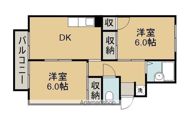 ファミール上吉田(2DK/2階)の間取り写真