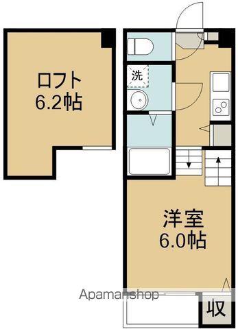 フィーロ(ワンルーム/2階)の間取り写真