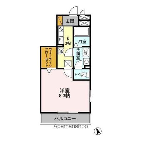 コンフォールK(1K/1階)の間取り写真