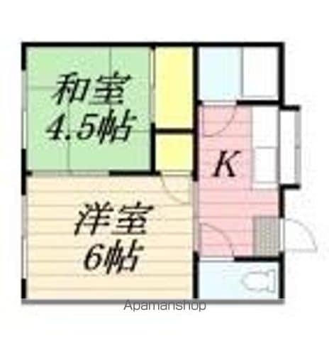 秋山アパート(2K/2階)の間取り写真