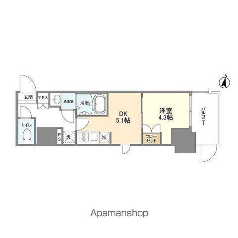 OPEN BLOOM SUMIDA YAHIRO(1DK/1階)の間取り写真