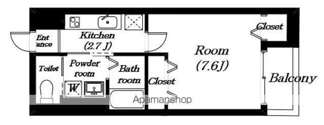 WELINA(1K/1階)の間取り写真
