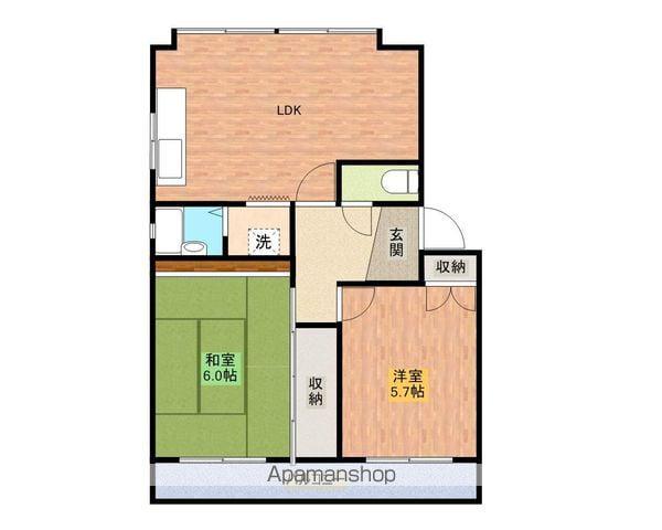 呉竹ビューハイム(2LDK/1階)の間取り写真