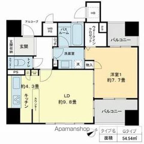 ベレーサ鶴舞公園(1LDK/9階)の間取り写真