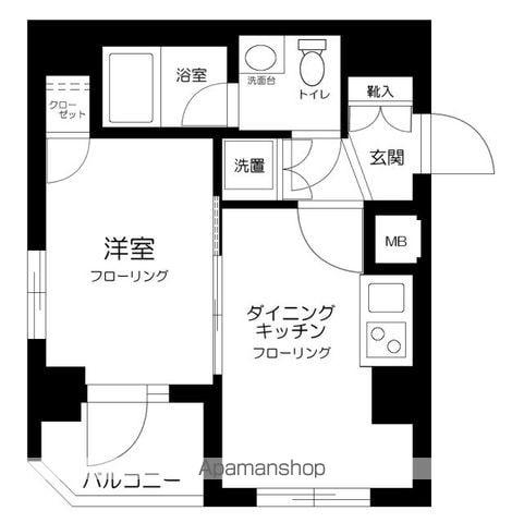 エスコートノヴェル用賀(1DK/2階)の間取り写真