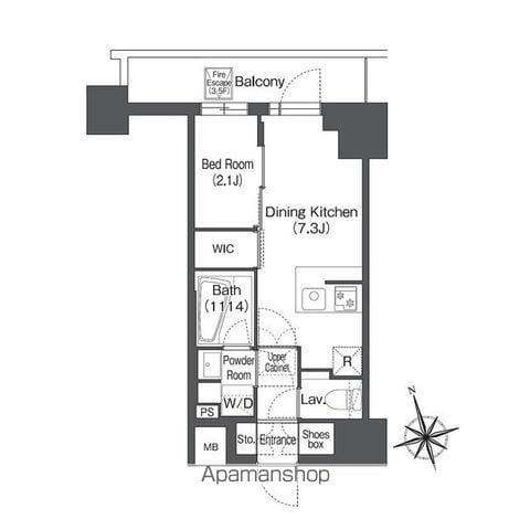 コンフォリア日暮里(1DK/6階)の間取り写真