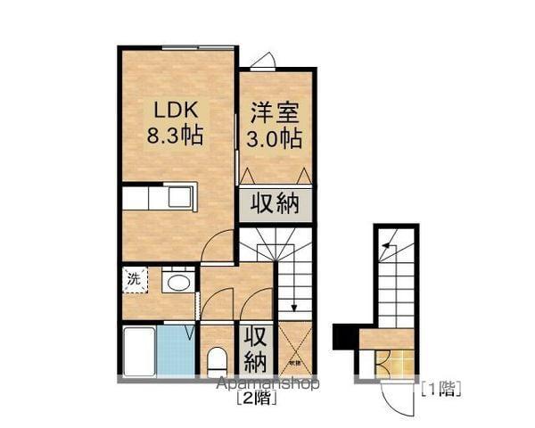コンフォルト浅岸(1LDK/2階)の間取り写真