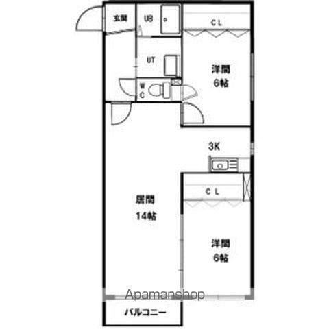 セントポーリアクラリス(2LDK/4階)の間取り写真