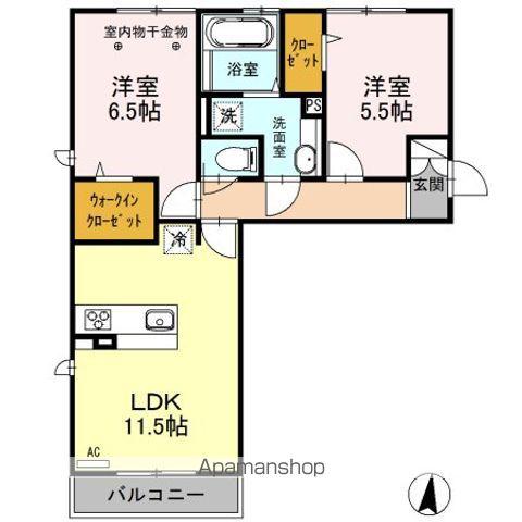 ロイジェントパークス レイクタウンⅢ G(2LDK/3階)の間取り写真