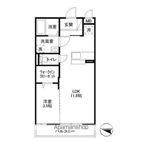 フェアレーン高野台Ⅱ(1LDK/3階)の間取り写真
