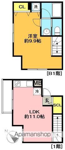 グエルサカエ赤堤(1LDK/1階)の間取り写真