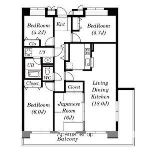 シティアガーデン甲府(4LDK/5階)の間取り写真
