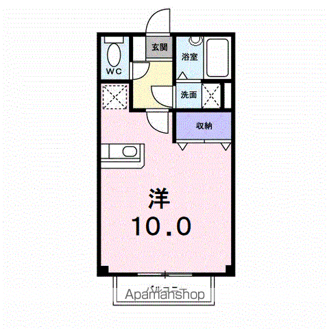 フォレスタT2(ワンルーム/1階)の間取り写真