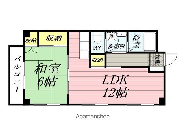 サンパレスミシマ(1LDK/3階)の間取り写真