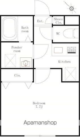 流山PS‐I(1K/1階)の間取り写真