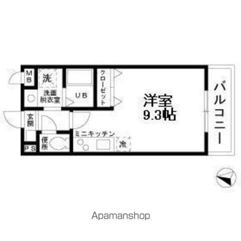 シャルマンS(ワンルーム/3階)の間取り写真