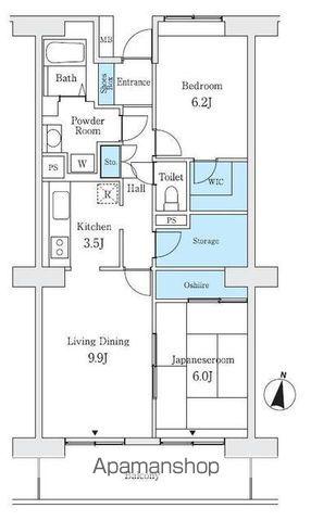 ウイングプラザ(2LDK/8階)の間取り写真