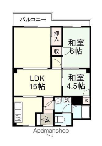 ディモーラ山門(2LDK/2階)の間取り写真