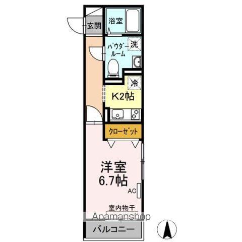 夢りんどうⅤ(1K/3階)の間取り写真