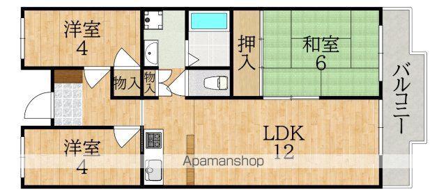 ラフォーレ学園前(3LDK/4階)の間取り写真