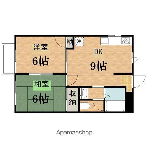 スプリングハイム(2DK/2階)の間取り写真