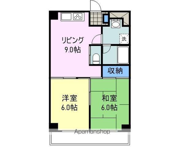 和光麻里布レジデンス参番館(2DK/8階)の間取り写真