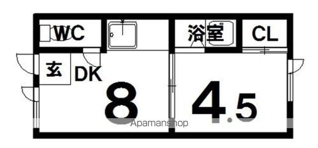 アサヒハイツ(1DK/1階)の間取り写真
