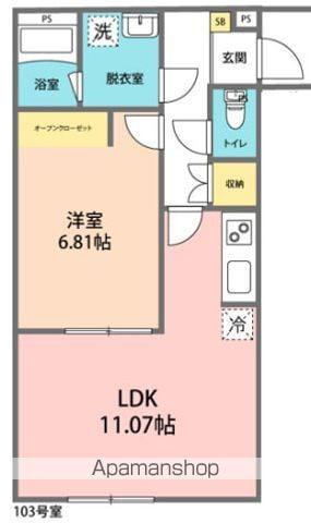 カインドネス元本郷公園(1LDK/1階)の間取り写真