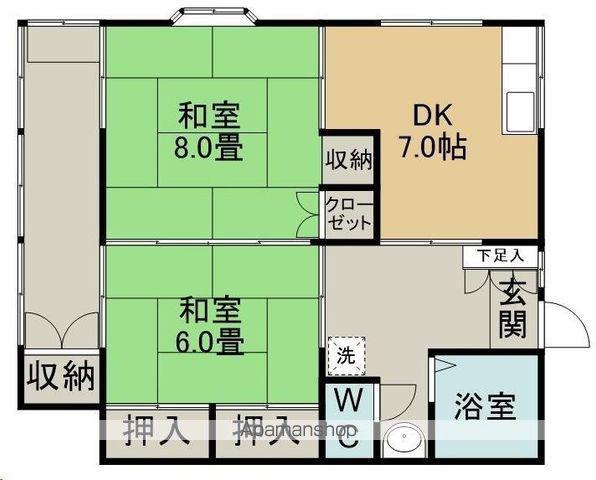 グランデュール国見(2DK/1階)の間取り写真