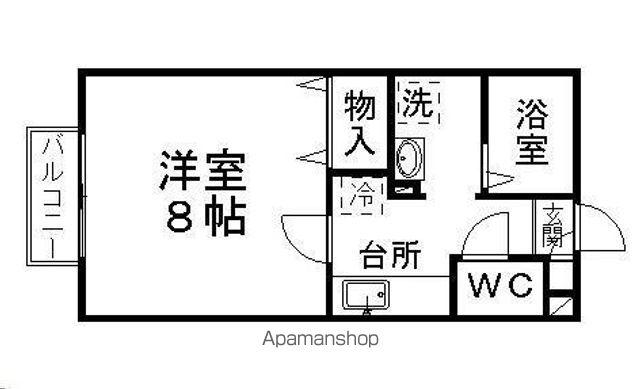 レジデンスパセオ(1K/1階)の間取り写真