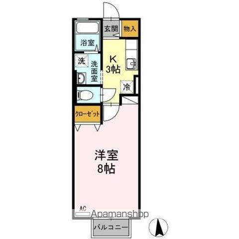 ラ フォルツァ(1K/1階)の間取り写真