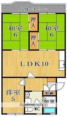 坂田マンション(3LDK/3階)の間取り写真