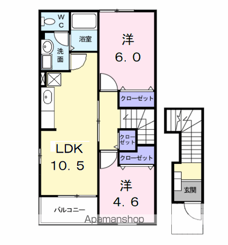 クレストール七反田(2LDK/2階)の間取り写真