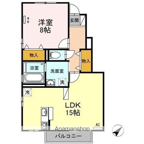 セジュールシャルマンA(1LDK/1階)の間取り写真