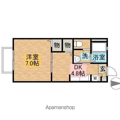 エレガンスD棟(1DK/1階)の間取り写真