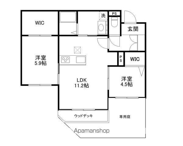 グランドコート中野(2LDK/1階)の間取り写真