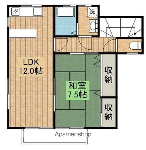 クレセントA(1LDK/2階)の間取り写真