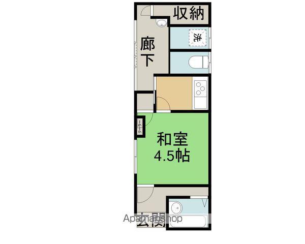 リバーサイドかわぎ1(1K/1階)の間取り写真