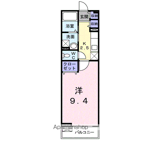 サンリット プレイス(1K/2階)の間取り写真