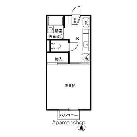 オリエントコート(1K/1階)の間取り写真