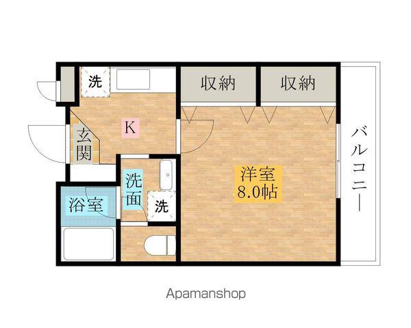 ジェンティールTATEISHIⅡ(1K/2階)の間取り写真