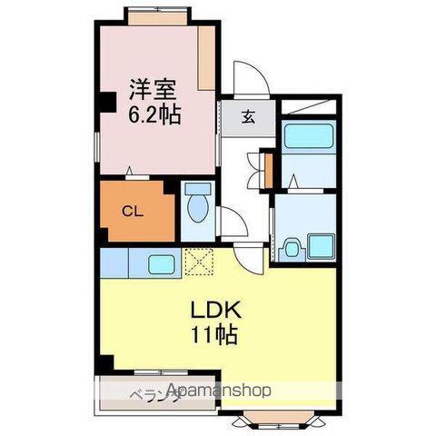 アドビル牧の里(1LDK/4階)の間取り写真